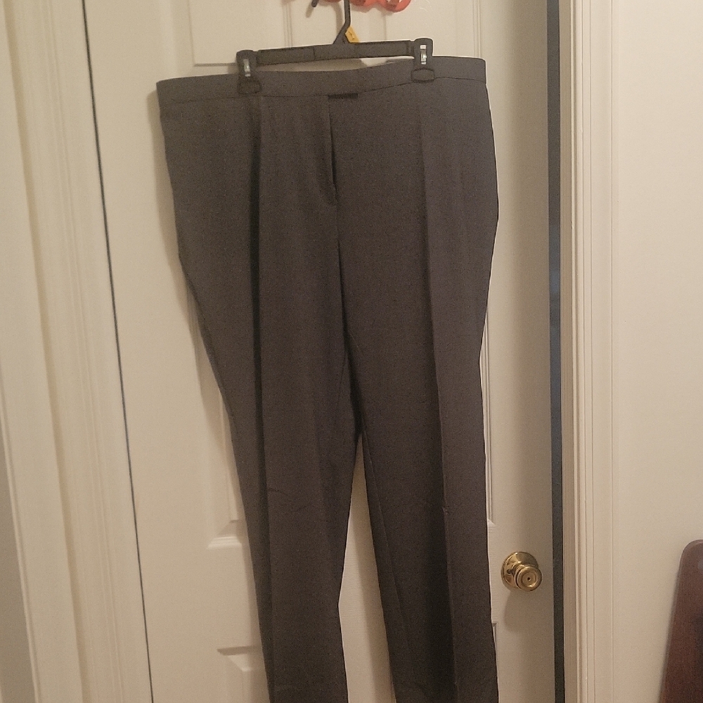 Womans Plus Sz Stretch Gray Dress Pants